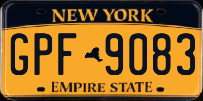 NY license plate GPF9083