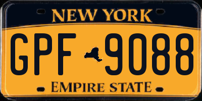 NY license plate GPF9088