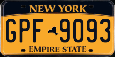 NY license plate GPF9093