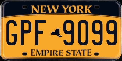 NY license plate GPF9099