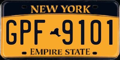 NY license plate GPF9101