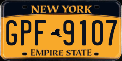NY license plate GPF9107