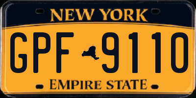 NY license plate GPF9110