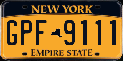 NY license plate GPF9111