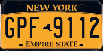 NY license plate GPF9112