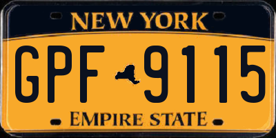 NY license plate GPF9115