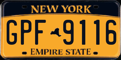 NY license plate GPF9116