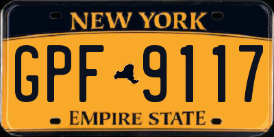 NY license plate GPF9117