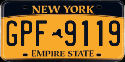 NY license plate GPF9119