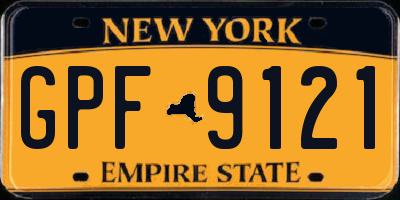 NY license plate GPF9121