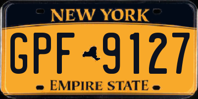 NY license plate GPF9127