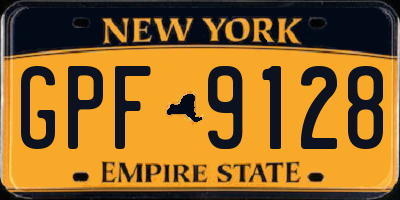 NY license plate GPF9128