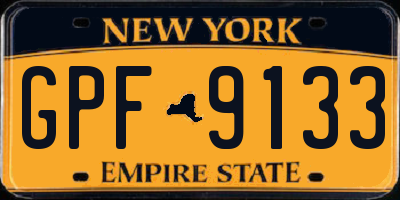 NY license plate GPF9133