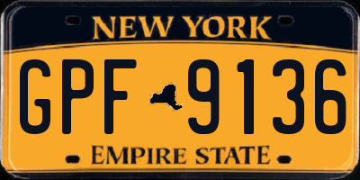 NY license plate GPF9136