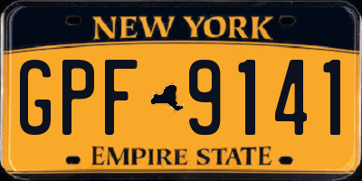 NY license plate GPF9141