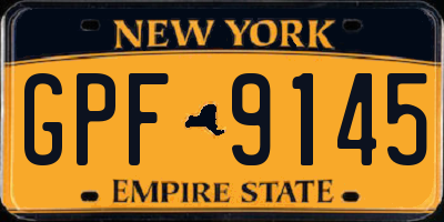 NY license plate GPF9145