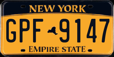 NY license plate GPF9147