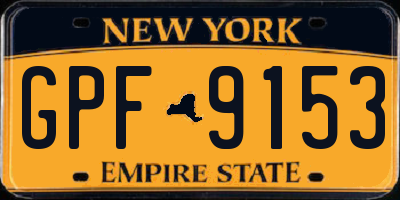 NY license plate GPF9153