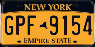 NY license plate GPF9154