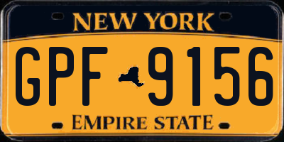NY license plate GPF9156