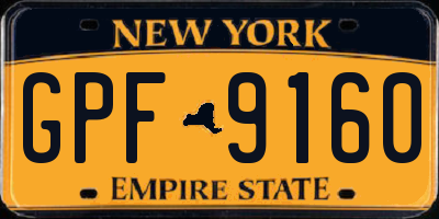 NY license plate GPF9160
