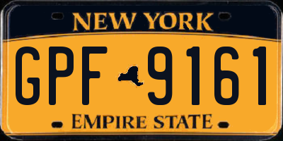NY license plate GPF9161