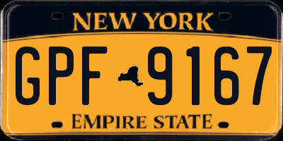 NY license plate GPF9167