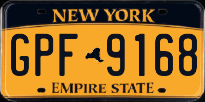 NY license plate GPF9168