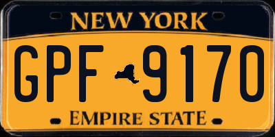 NY license plate GPF9170