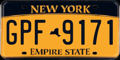 NY license plate GPF9171
