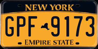 NY license plate GPF9173