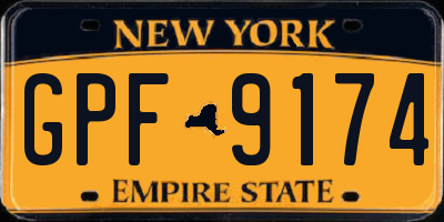 NY license plate GPF9174