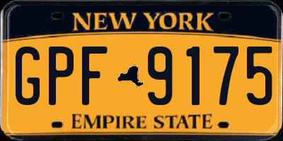 NY license plate GPF9175