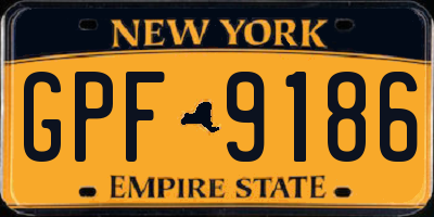 NY license plate GPF9186