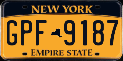 NY license plate GPF9187