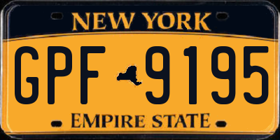 NY license plate GPF9195