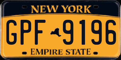 NY license plate GPF9196