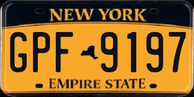 NY license plate GPF9197