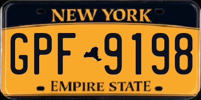 NY license plate GPF9198