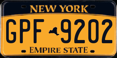 NY license plate GPF9202