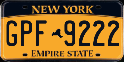 NY license plate GPF9222