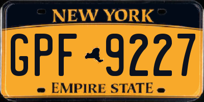 NY license plate GPF9227