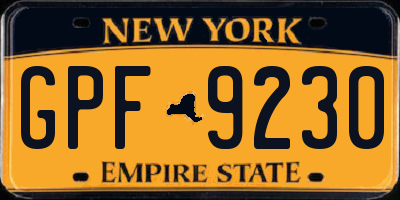 NY license plate GPF9230