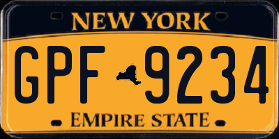 NY license plate GPF9234