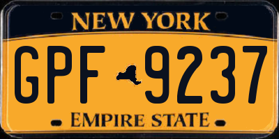 NY license plate GPF9237