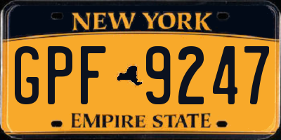 NY license plate GPF9247
