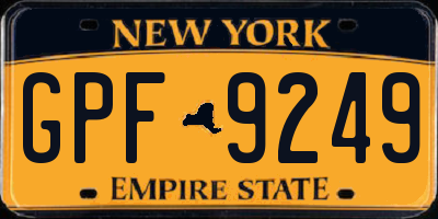 NY license plate GPF9249