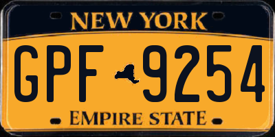 NY license plate GPF9254