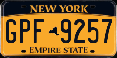 NY license plate GPF9257
