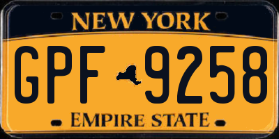 NY license plate GPF9258